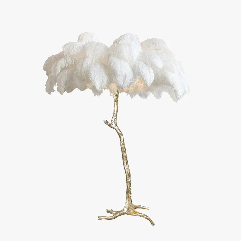 Nordic Luxury Ostrich Feather Floor/Table Lamp – Home Decor, Elegant Lighting
