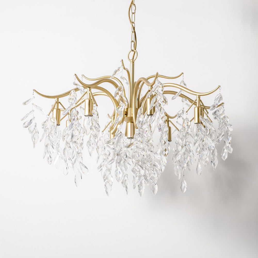 Kristy Crystal Chandelier with Wisteria Flowers – Home Decor, Elegant Lighting