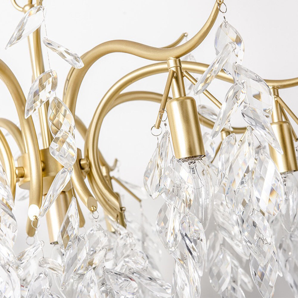 Kristy Crystal Chandelier with Wisteria Flowers – Home Decor, Elegant Lighting