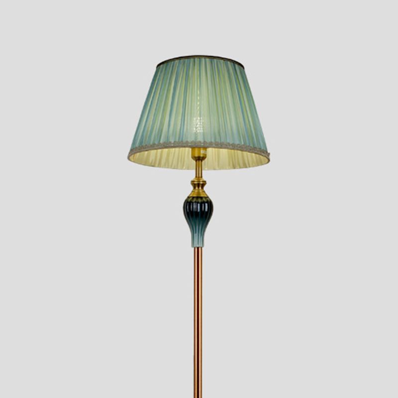 Antique Floor Lamp, Metal/Fabric, Multi Colors – Bedroom, Living Room