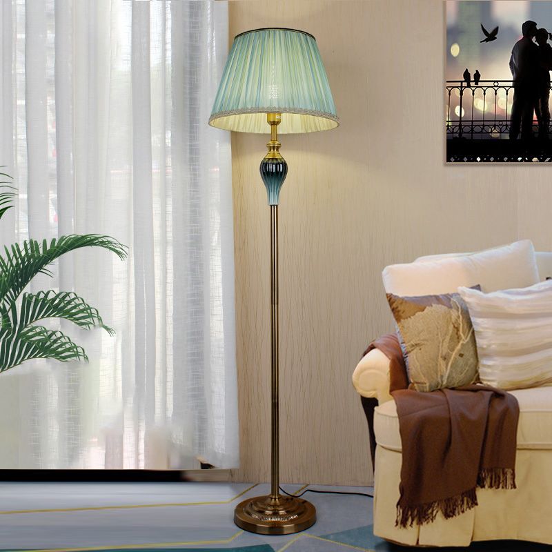 Antique Floor Lamp, Metal/Fabric, Multi Colors – Bedroom, Living Room