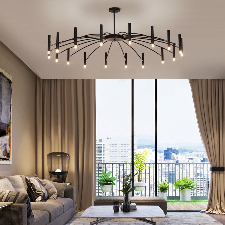 Modern Metal Multi-Head Chandelier – Living Room, Dining Room