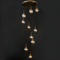 Moderne Spiral-Ball-Glas Treppen-Chandelier – Wohnraum, Beleuchtung