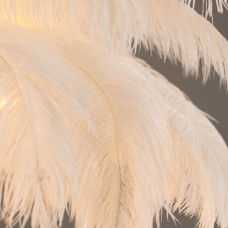 Feather Chandelier, Contemporary Elegant Design, White – Home Decor, Lighting