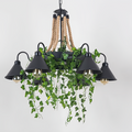 Retro LED Chandelier Black Metal – Restaurant, Living Room