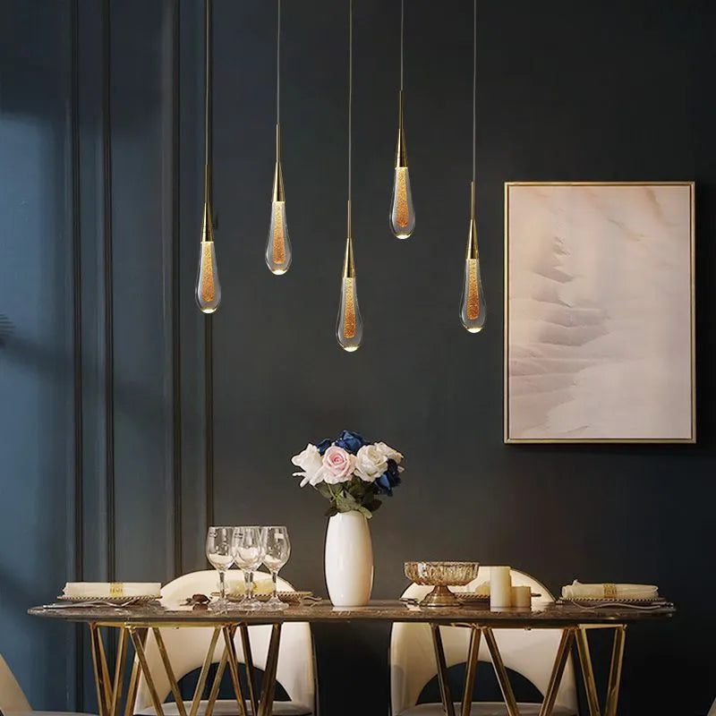 Teardrop Pendant Light in Gold – Home Decor, Ambient Lighting