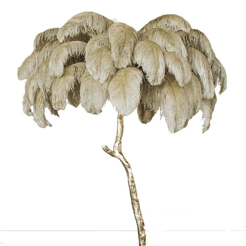 Nordic Luxury Ostrich Feather Floor/Table Lamp – Home Decor, Elegant Lighting