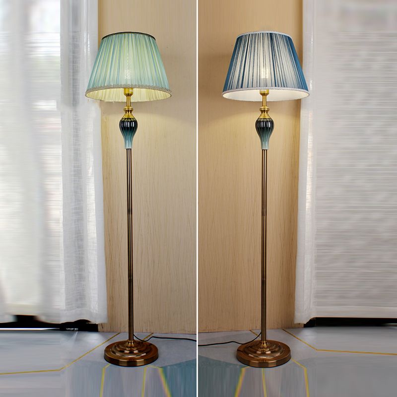 Antique Floor Lamp, Metal/Fabric, Multi Colors – Bedroom, Living Room