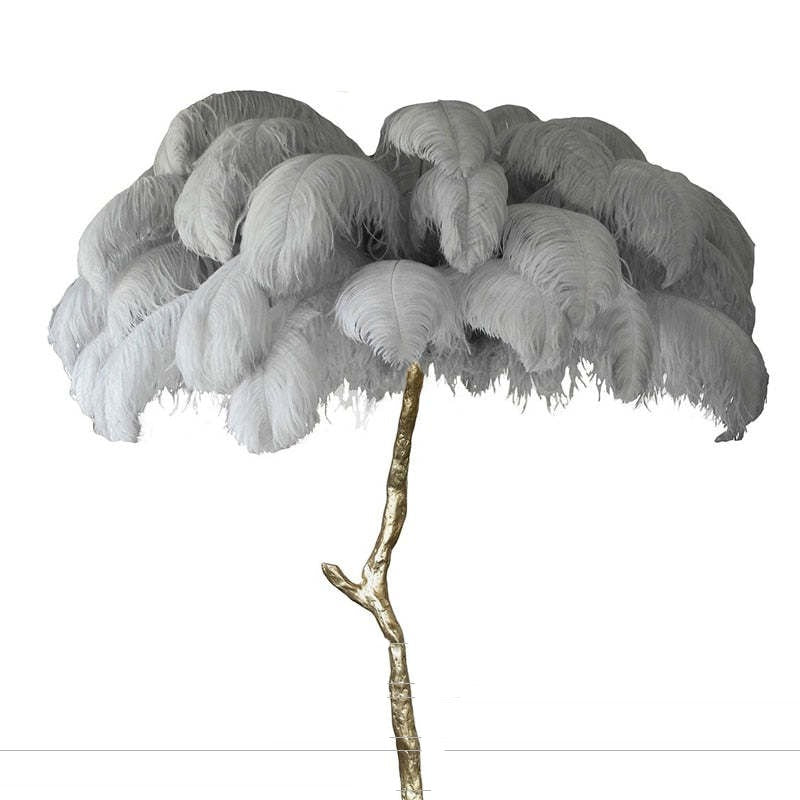 Nordic Luxury Ostrich Feather Floor/Table Lamp – Home Decor, Elegant Lighting