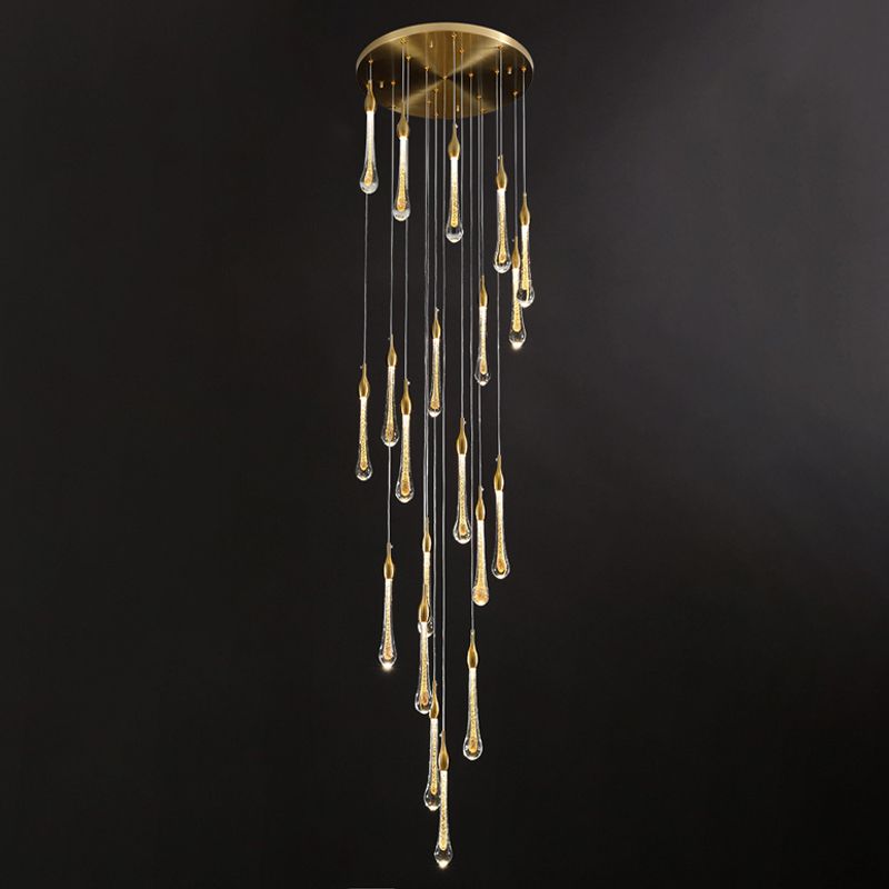 Teardrop Crystal Chandelier, Gold Finish – Home Decor, Elegant Lighting