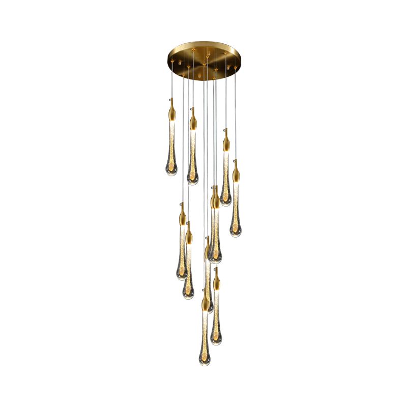 Teardrop Crystal Chandelier, Gold Finish – Home Decor, Elegant Lighting