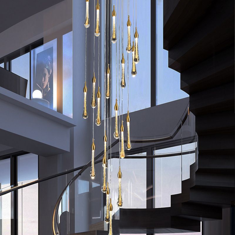 Teardrop Crystal Chandelier, Gold Finish – Home Decor, Elegant Lighting