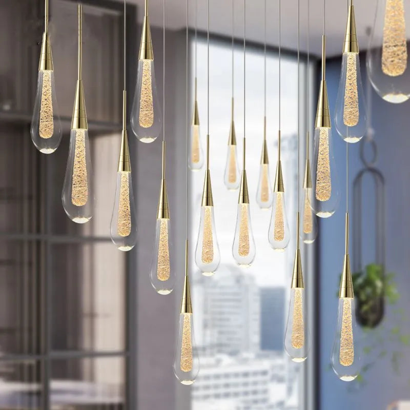 Teardrop Pendant Light in Gold – Home Decor, Ambient Lighting