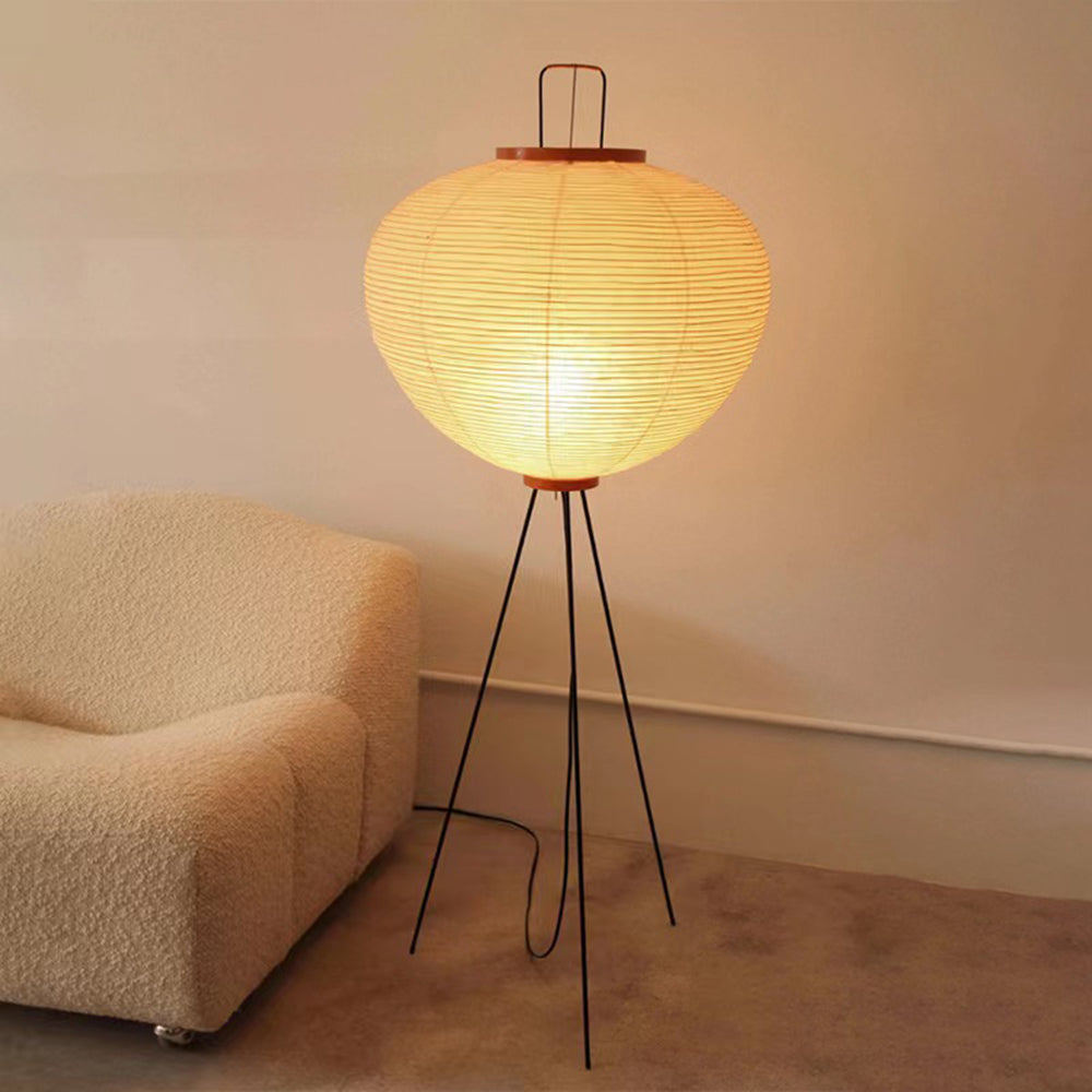 Minimalist Tripod Lantern Floor Lamp, White – Home Decor, Ambient Lighting