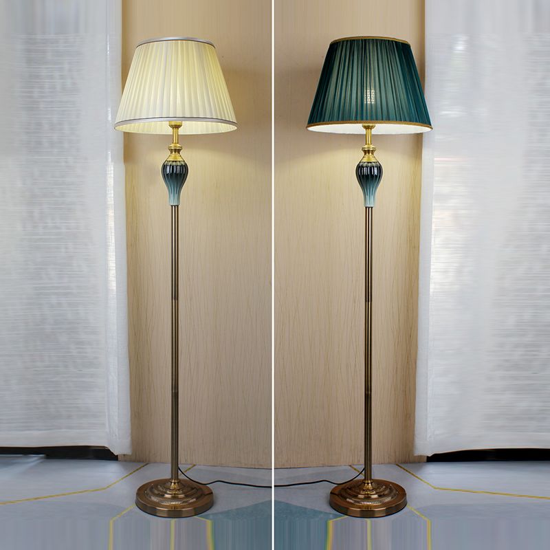 Antique Floor Lamp, Metal/Fabric, Multi Colors – Bedroom, Living Room