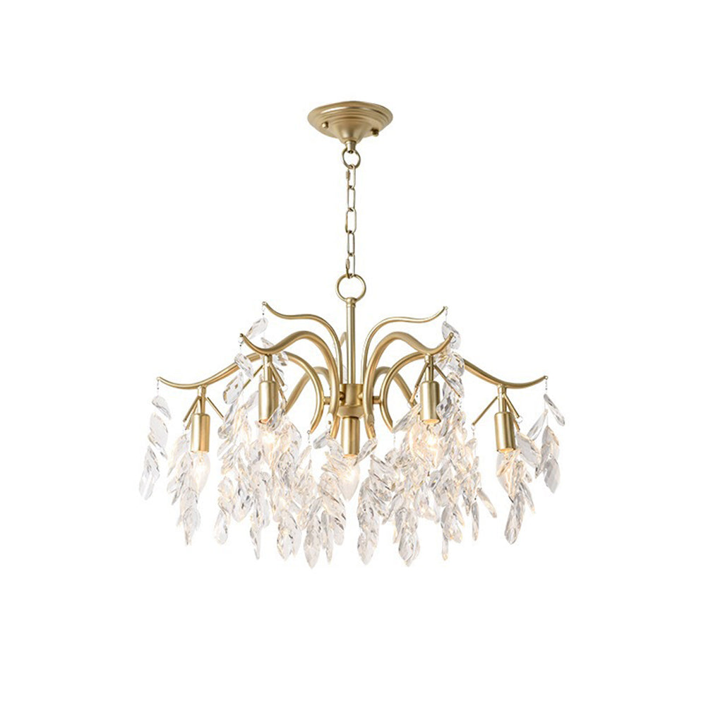 Kristy Crystal Chandelier with Wisteria Flowers – Home Decor, Elegant Lighting