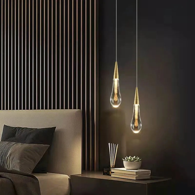 Teardrop Pendant Light in Gold – Home Decor, Ambient Lighting