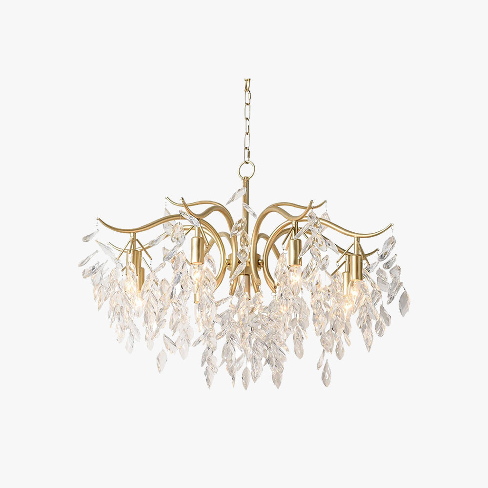 Kristy Crystal Chandelier with Wisteria Flowers – Home Decor, Elegant Lighting