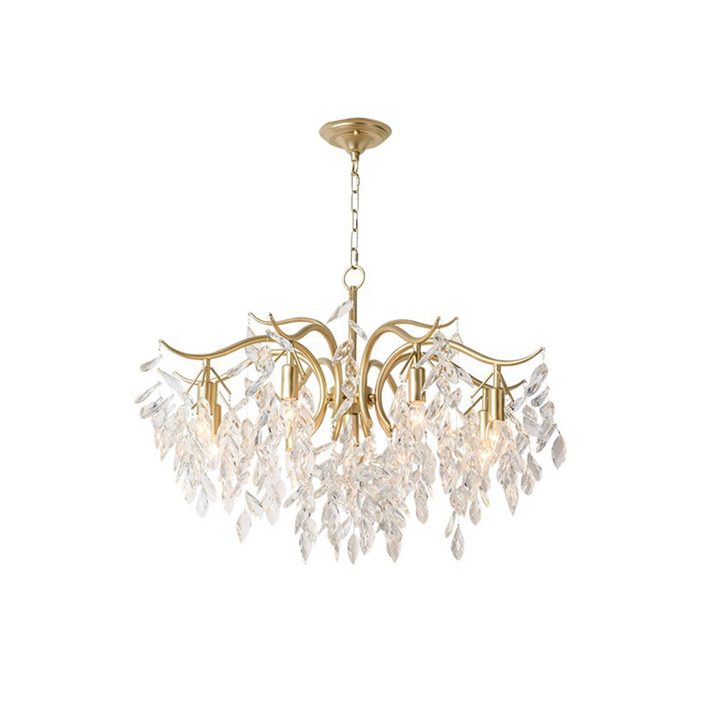 Kristy Crystal Chandelier with Wisteria Flowers – Home Decor, Elegant Lighting