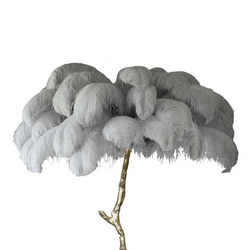 Nordic Luxury Ostrich Feather Floor/Table Lamp – Home Decor, Elegant Lighting