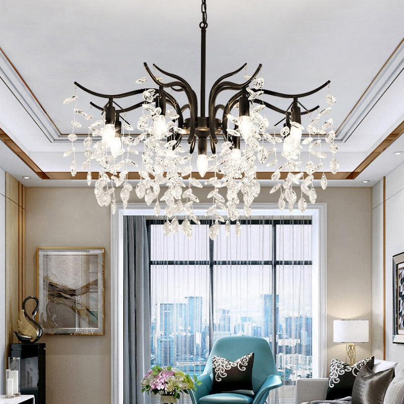 Kristy Crystal Chandelier with Wisteria Flowers – Home Decor, Elegant Lighting