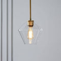 June Pendant Light Glass, Clear Amber Diamond Shape – Home Decor, Modern Lighting