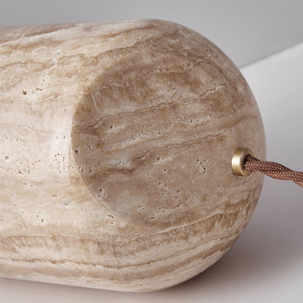 Tapered Block Travertine Table Lamp – Home Decor, Ambient Lighting