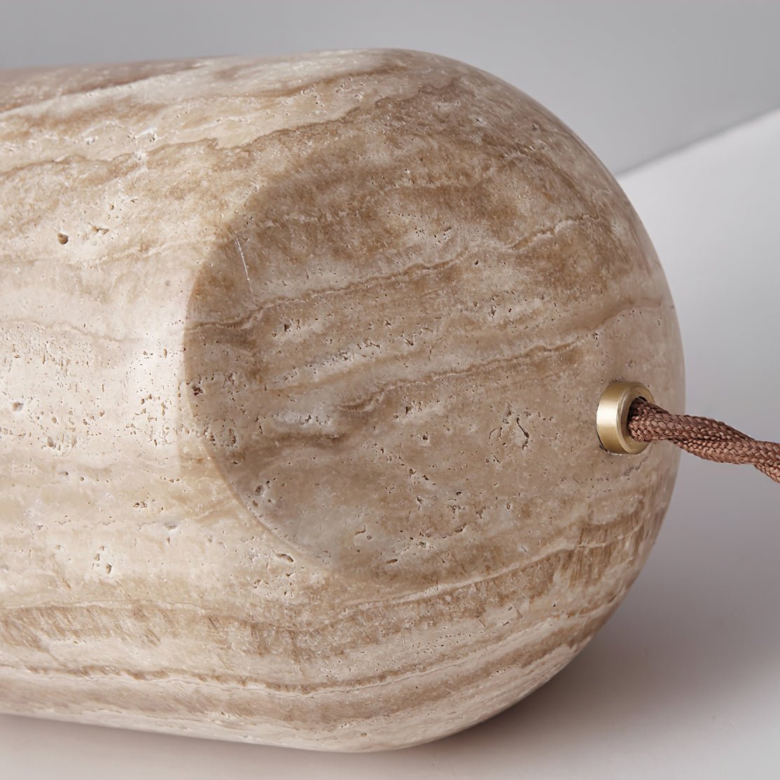 Tapered Block Travertine Table Lamp – Home Decor, Ambient Lighting