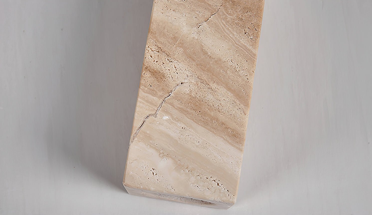 Tapered Block Travertine Table Lamp – Home Decor, Ambient Lighting