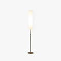 Cylindrical White Floor Lamp, Metal & Fabric – Home Decor, Living Room