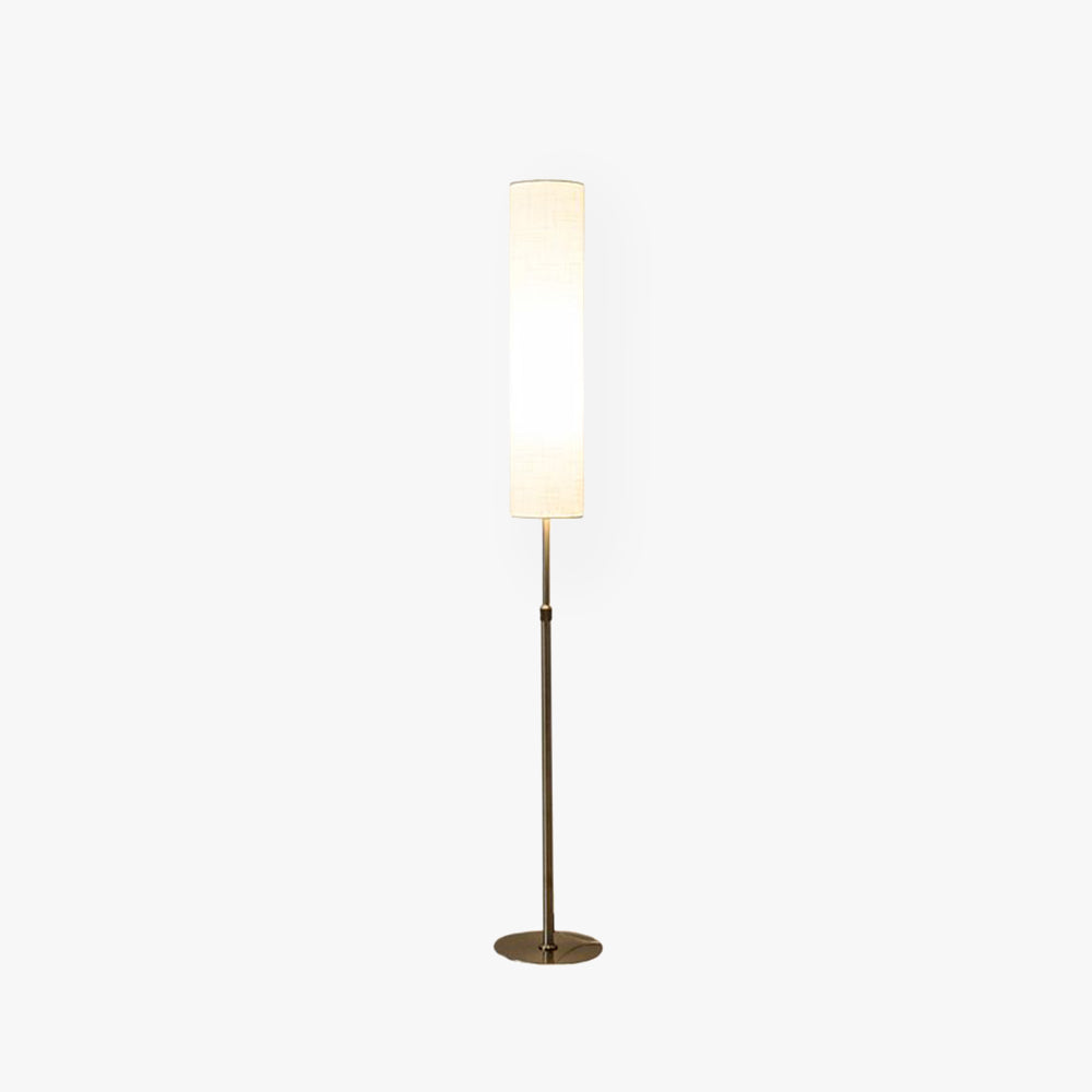 Cylindrical White Floor Lamp, Metal & Fabric – Home Decor, Living Room