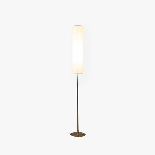 Cylindrical White Floor Lamp, Metal & Fabric – Home Decor, Living Room