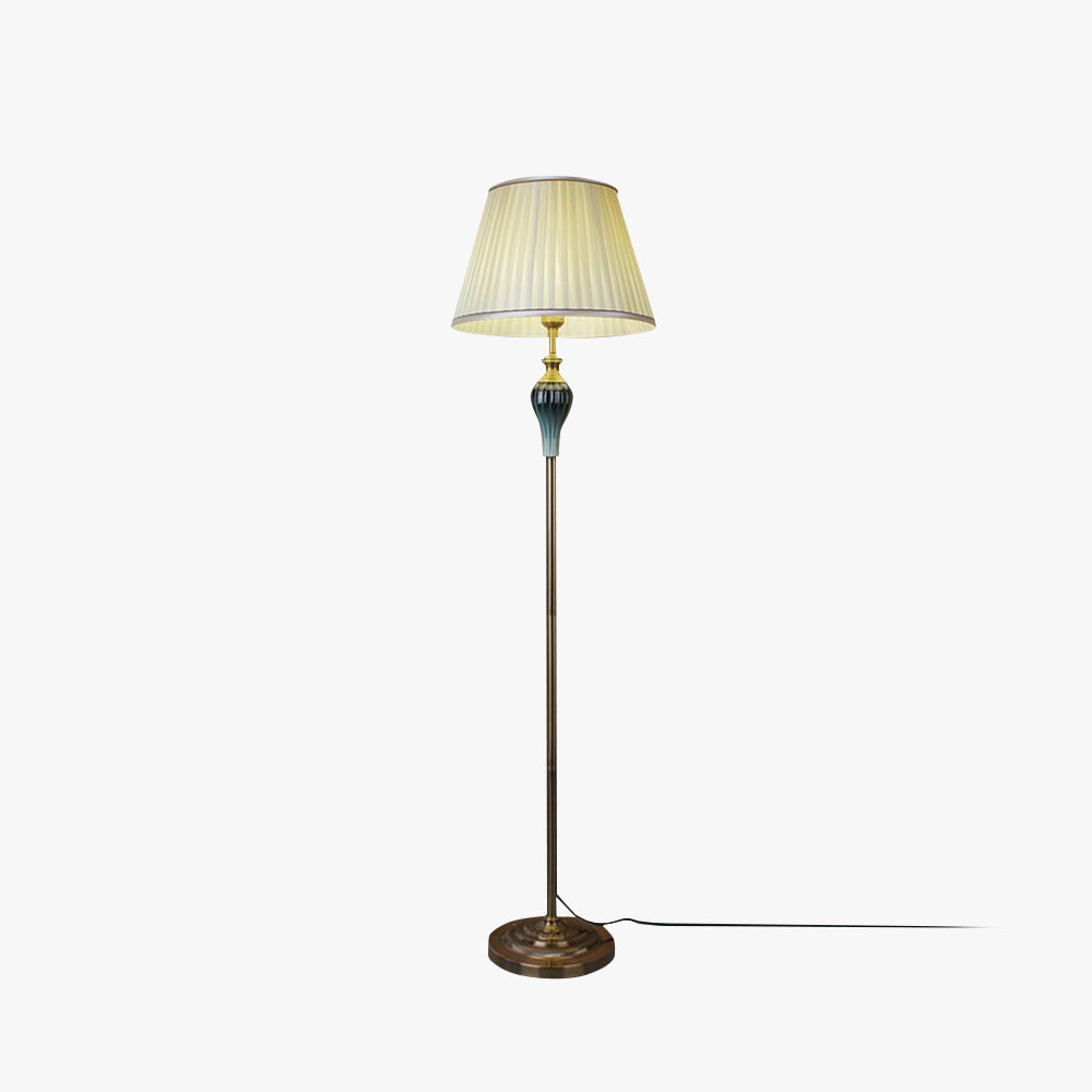 Antique Floor Lamp, Metal/Fabric, Multi Colors – Bedroom, Living Room