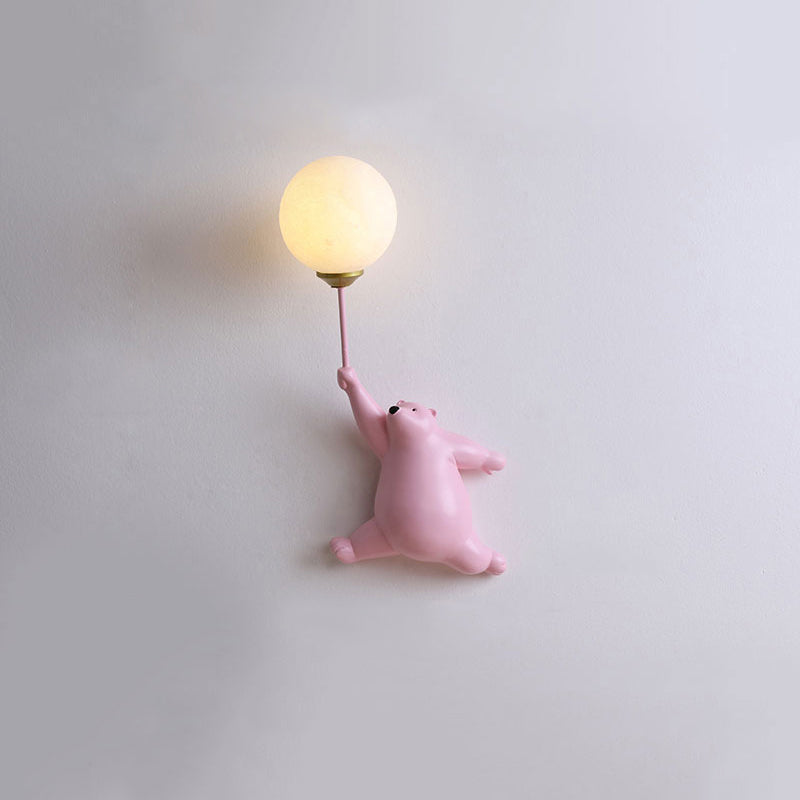 Bear Balloon Wall Reading Lamp – Kids Room, Night Light