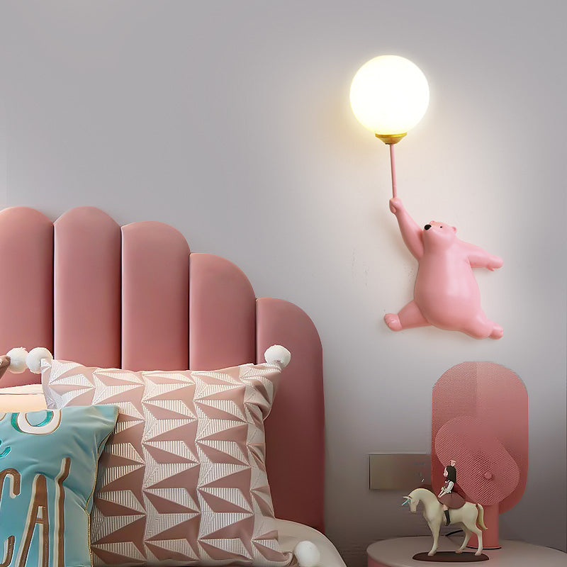 Bear Balloon Wall Reading Lamp – Kids Room, Night Light