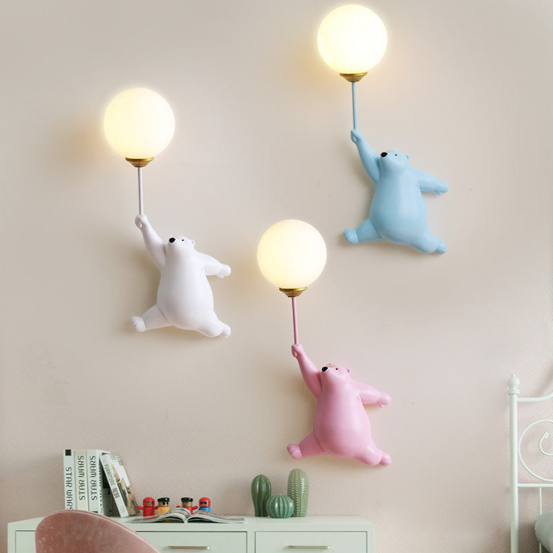 Bear Balloon Wall Reading Lamp – Kids Room, Night Light