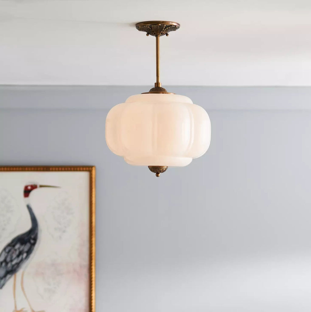 Eldio Green Glass Semi Flush Mount Light – Home Lighting, Modern Decor