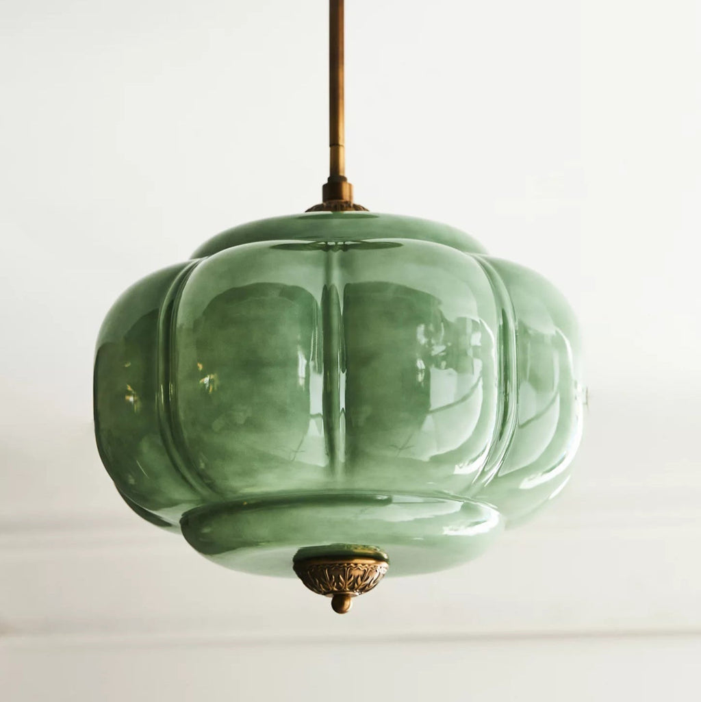 Eldio Green Glass Semi Flush Mount Light – Home Lighting, Modern Decor