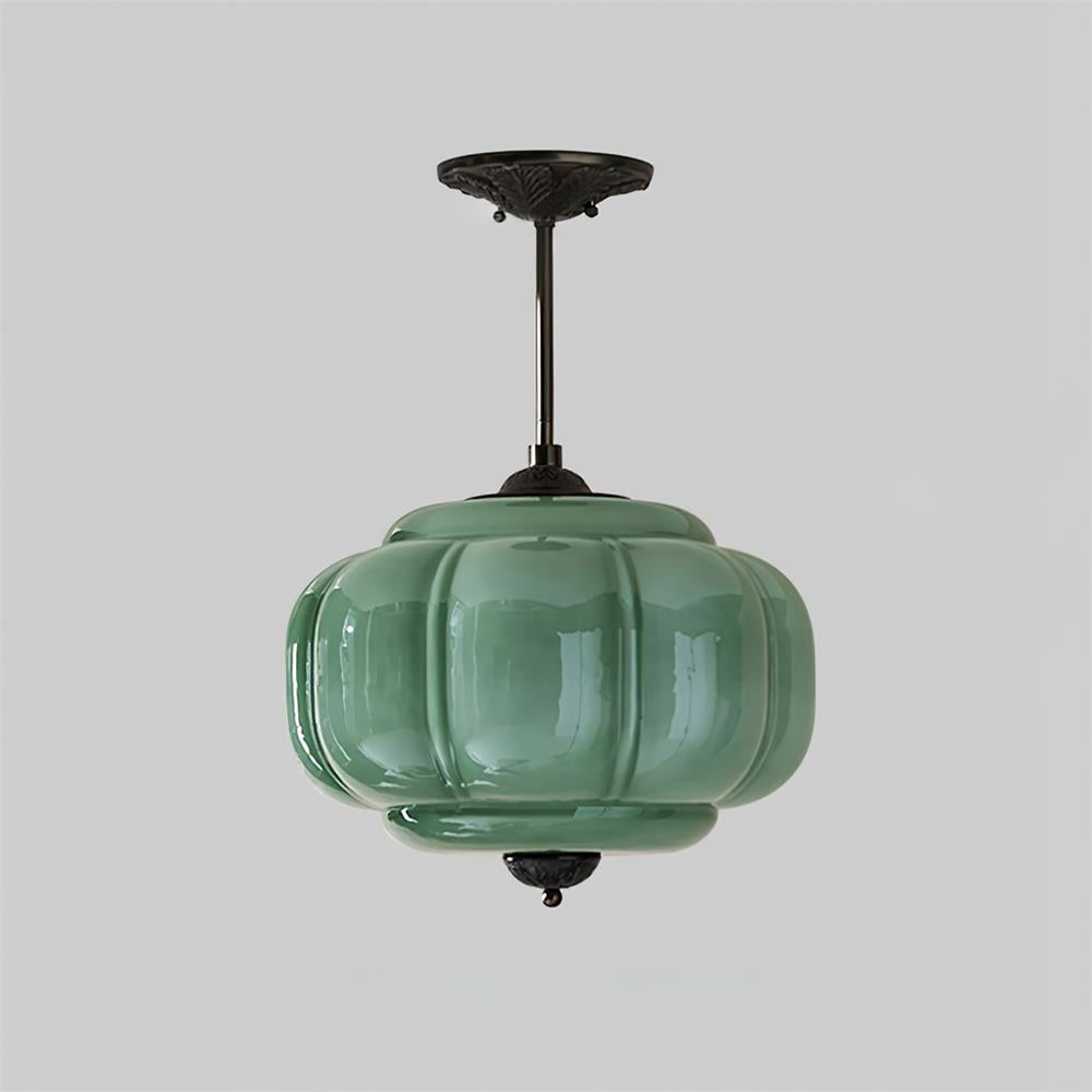 Eldio Green Glass Semi Flush Mount Light – Home Lighting, Modern Decor