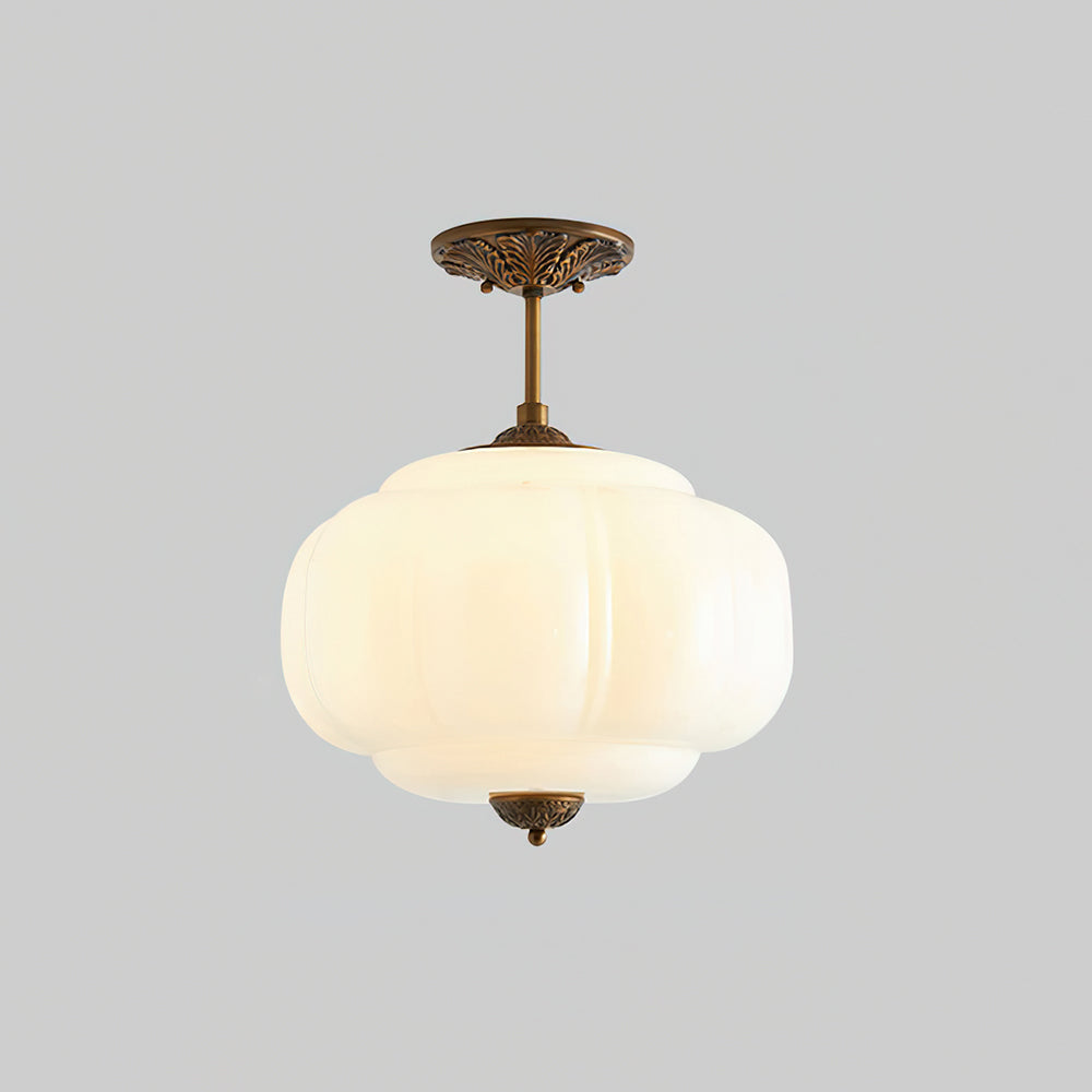 Eldio Green Glass Semi Flush Mount Light – Home Lighting, Modern Decor