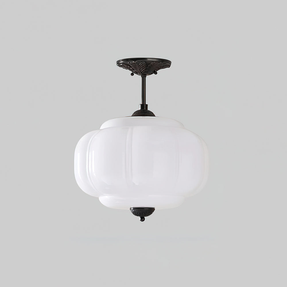 Eldio Green Glass Semi Flush Mount Light – Home Lighting, Modern Decor