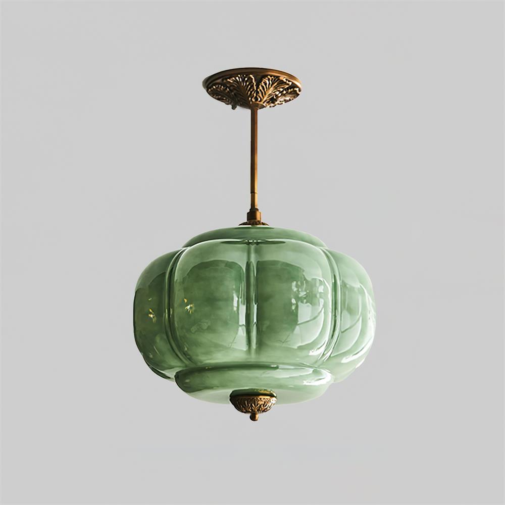 Eldio Green Glass Semi Flush Mount Light – Home Lighting, Modern Decor