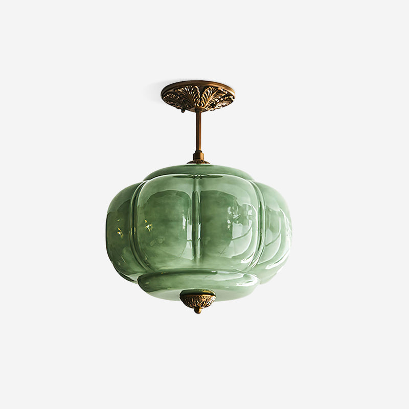 Eldio Green Glass Semi Flush Mount Light – Home Lighting, Modern Decor
