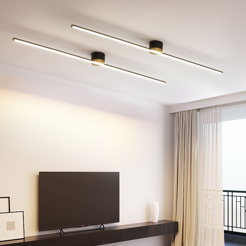 Erix Linear Flush Mount Ceiling Light – Modern Home Lighting, Space-Saving Design