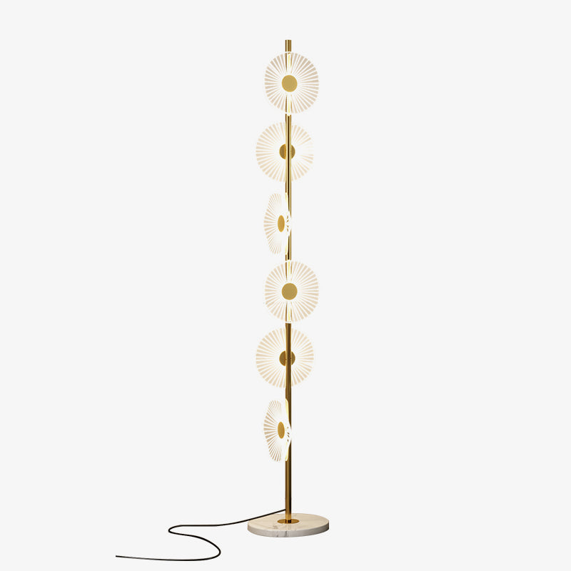 Moderne Stehlampe mit Kreativem Kreis, Weiß/Gold – Schlafzimmer, Wohnzimmer