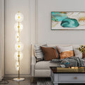 Moderne Stehlampe mit Kreativem Kreis, Weiß/Gold – Schlafzimmer, Wohnzimmer