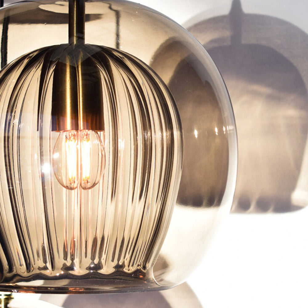 Globe Pendant Light Clear & Amber Glass – Home Decor, Modern Lighting
