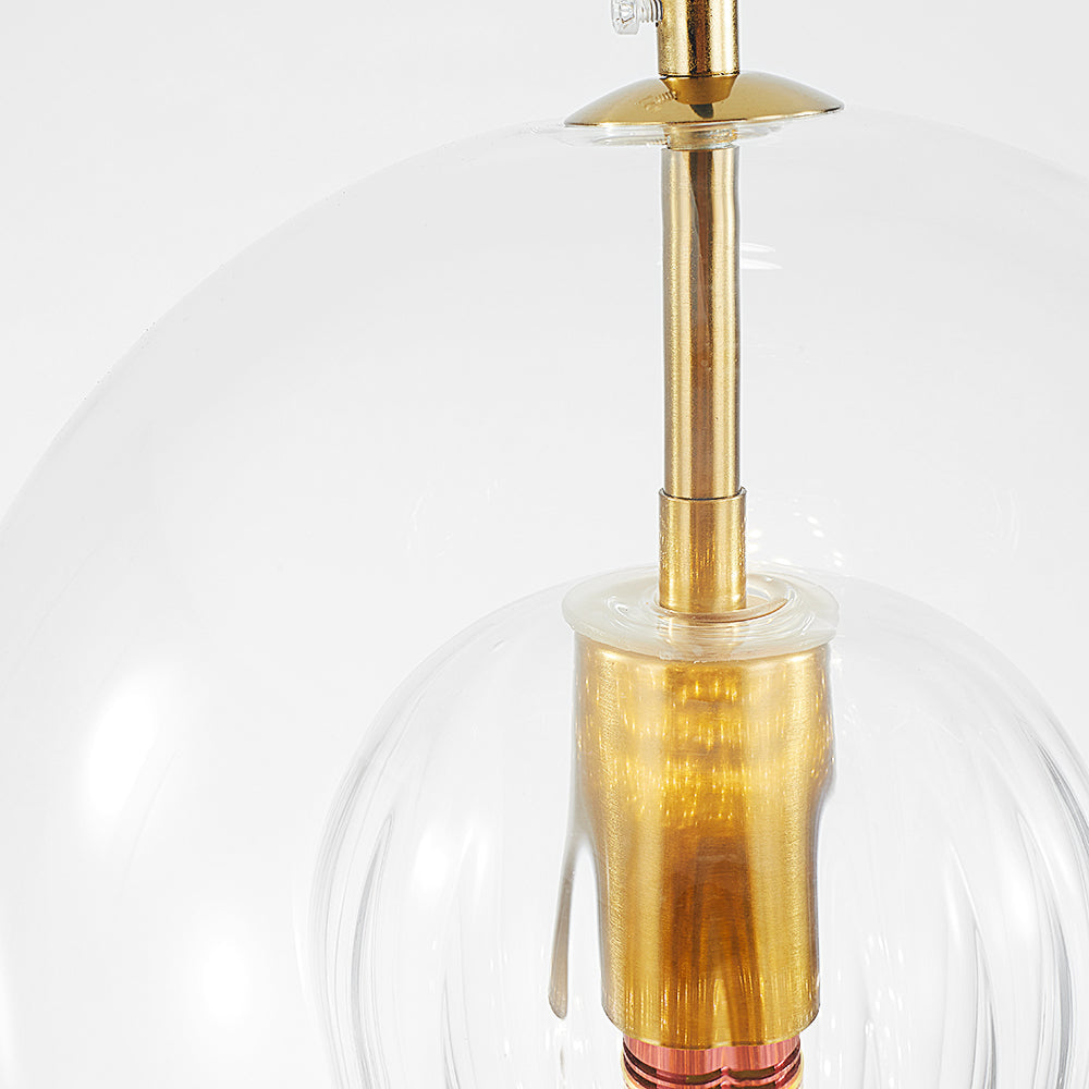 Globe Pendant Light Clear & Amber Glass – Home Decor, Modern Lighting