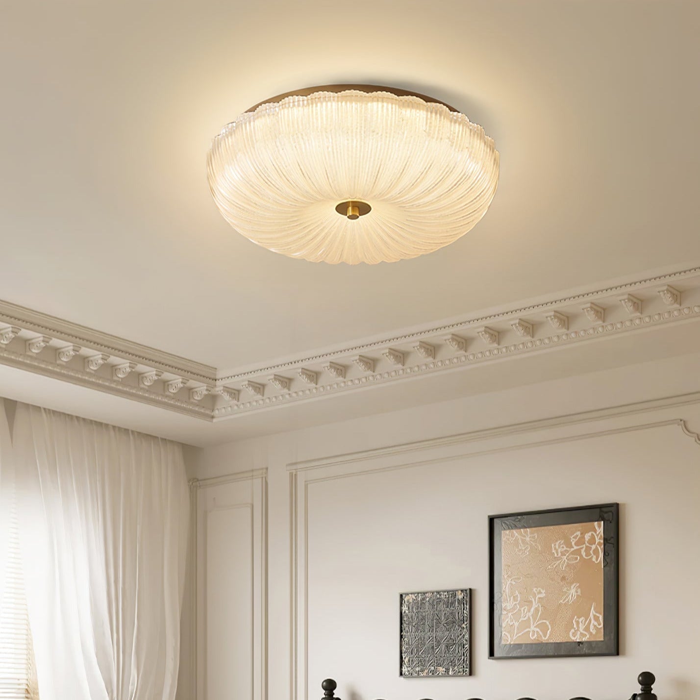 Halo Ceiling Light Ripple Glass – Modern Home Decor, Ambient Lighting