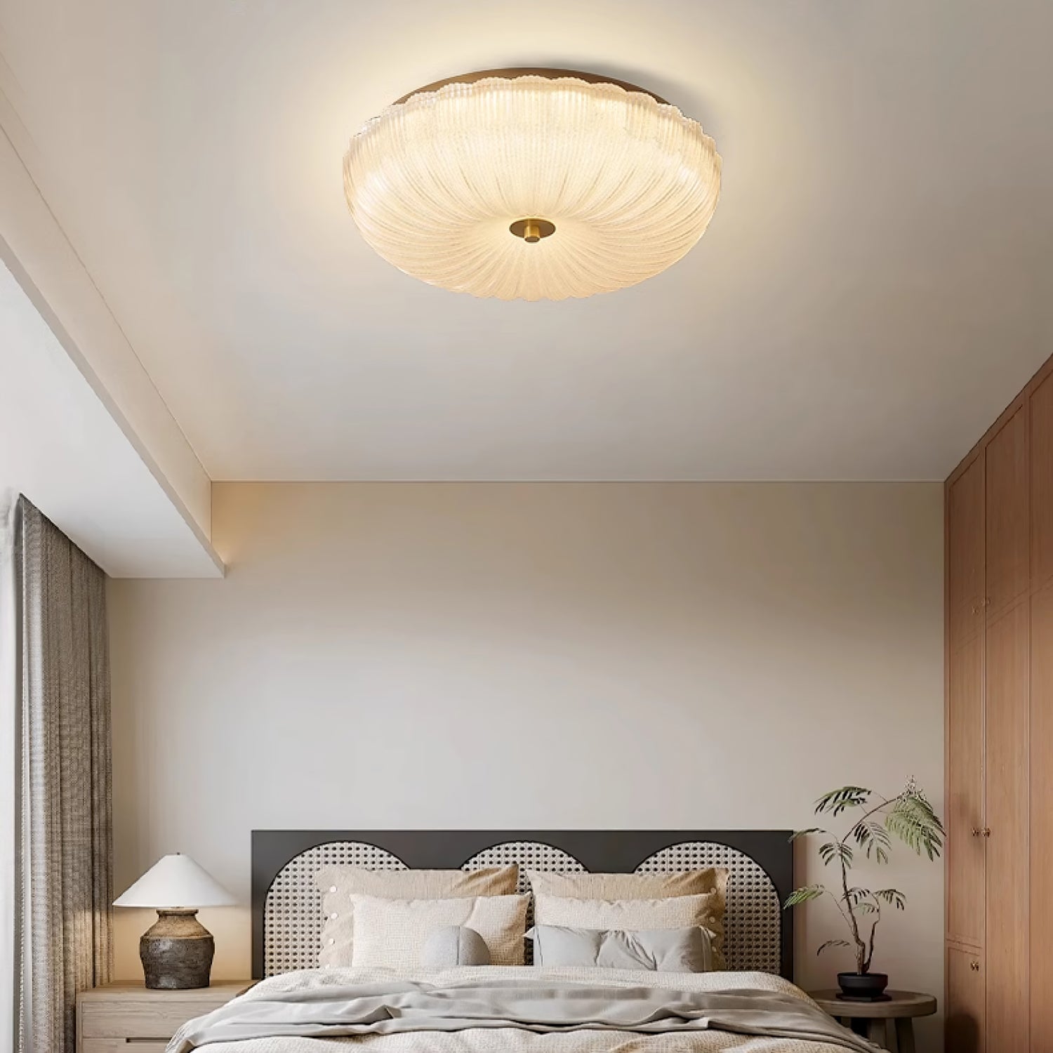 Halo Ceiling Light Ripple Glass – Modern Home Decor, Ambient Lighting